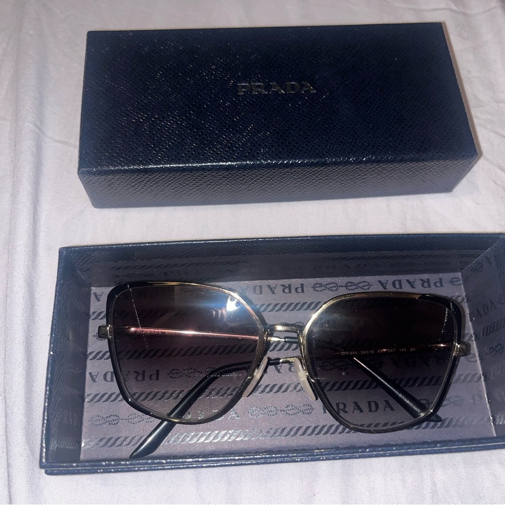 Prada Black Oversized Sunglasses with Gradient Lenses